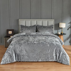 Juliette Luxe Comforter Set Velvet Lush with Soft Brushed Microfiber Reverse, Fluffy Comforter Bed Set, Matching Sham - 1 of 4
