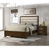 Gulches Contemporary Dark Brown Nightstand 2 Drawers, Solid Wood and Veneer, 23.6"x16.6"x26"H - 2 of 4