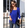 Womens Tops Long Sleeve Tunic Tops for Women Plus Size Square Neck T Shirt Solid Color Fall Lace Blouse - 4 of 4