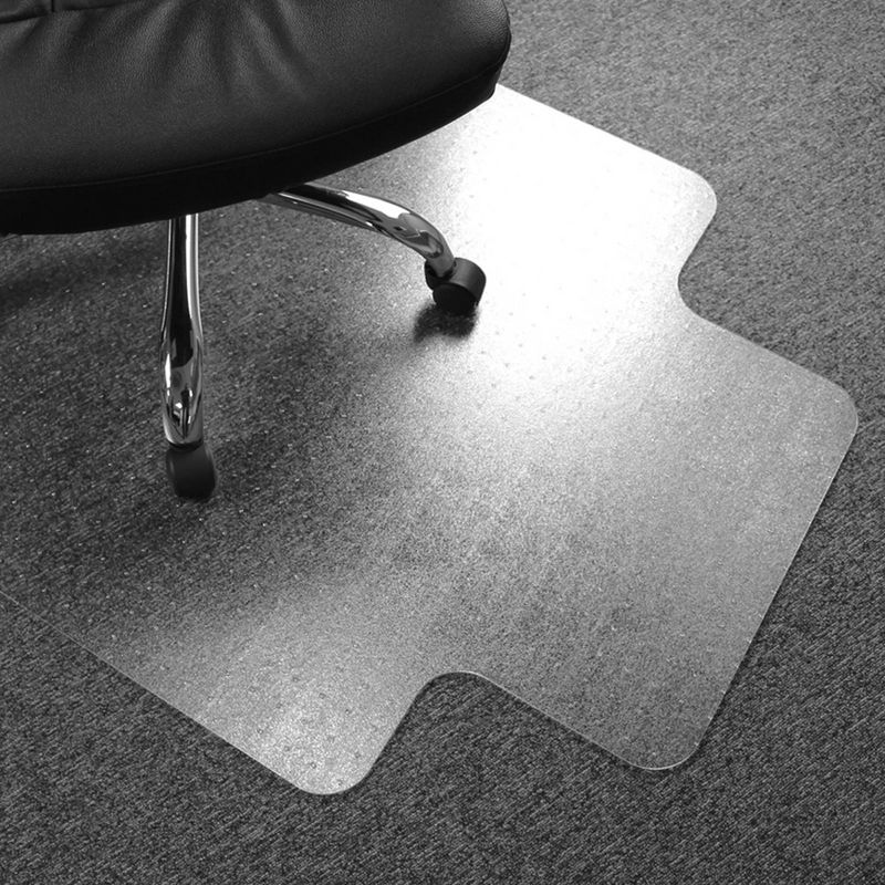 Vinyl Chair Mat for Low Pile Carpets Lipped Clear - Floortex, 3 of 13