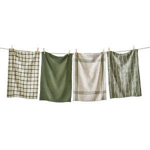 tagltd Canyon Woven Dishtowel Set Of 4 Olive Dish Cloth For Drying Dishes And Cooking - 1 of 3