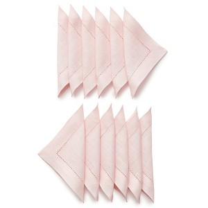 Solino Home Linen Classic Hemstitch Cocktail Napkins - 1 of 4