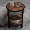 3-Tier Round Side Table，Small Corner Table with Storage Shelves,for Bedroom, - 4 of 4