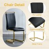 NicBex 5 PCS/7 PCS Black Marble Pattern MDF Dining Table Set,4/6 PU Chairs with C-Tube Gold Metal Legs for Dining Meeting Room - 4 of 4