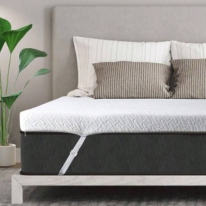 3 Inch Gel Foam Mattress Topper Queen, High Density Cooling Pad with Bamboo Cover - 1 of 4