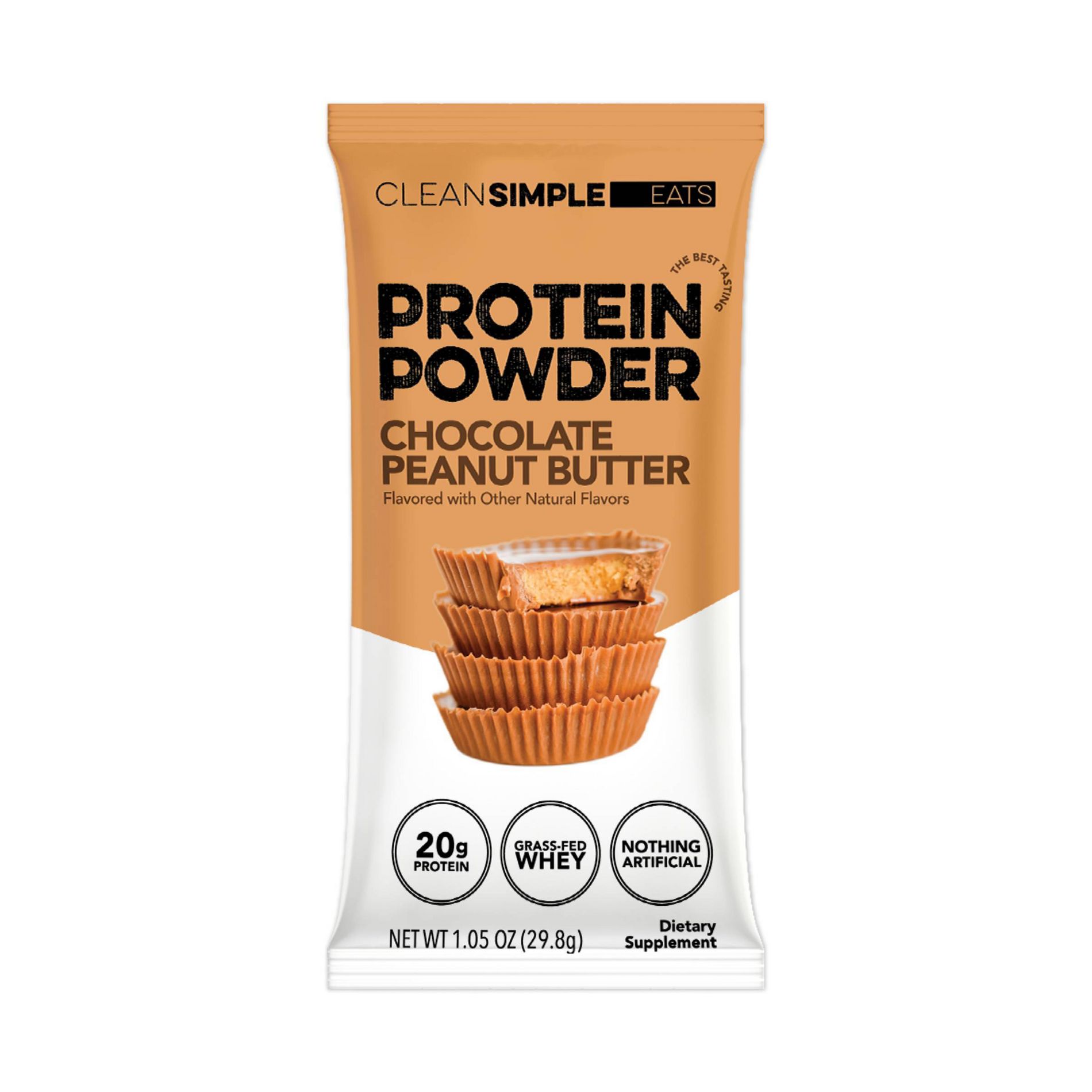 Clean Simple Eats Protein Powder - Chocolate Peanut Butter - 1.05oz/1 Stick - 20g Whey Isolate Protein