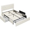 Yaheetech Upholstered Faux Leather Bed Frame with Adjustable Headboard - 2 of 4