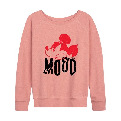Women's - Disney - Mickey & Friends Lightweight French Terry Wide Neck Long Sleeve Shirt
