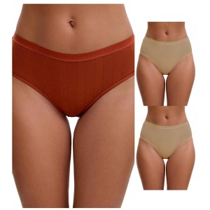 INSPIRE CHIC Women's High Waisted Butt Lifter Briefs Tummy Control Underwear, Available in Plus Size 3 Packs - 1 of 4