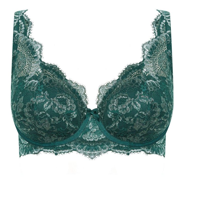 Women's Plus Size Isadora Demi Contour Bra - emerald | CITY CHIC, 4 of 6