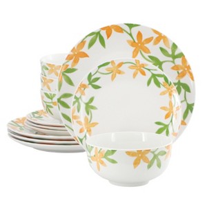 Gibson Home Surrey Hill 12 Piece Round Fine Ceramic Dinnerware Set in White - 1 of 4