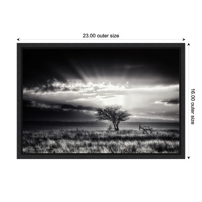 Black and White Framed Canvas Art Print, 23" x 16"