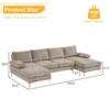 Karl Home |110 in. W Pillow Top Arm 3-Piece U-shaped Chenille Sectionals in Beige - 2 of 4