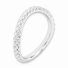 Black Bow Jewelry 2.25mm Stackable Sterling Silver Curved Textured Band - 3 of 4