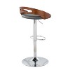 Set of 2 Cassis Upholstered Barstool Gray/Walnut - LumiSource: Kitchen Counter Stools, Swivel, Adjustable Height - 4 of 4