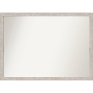 41" x 30" Non-Beveled Marred Silver Wood Wall Mirror - Amanti Art: Modern Rectangular, Includes Mounting Hardware - 1 of 4