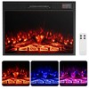 Costway 23" Electric Fireplace Insert with Remote Control Adjustable Flame Color Brightness - 2 of 4