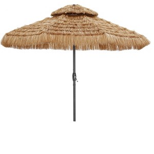 Ainfox 9 ft Thatched Patio Umbrella with Tilt, Hawaiian Style Beach Parasol for Beach, Patio, Poolside, Backyard  Garden - 1 of 4
