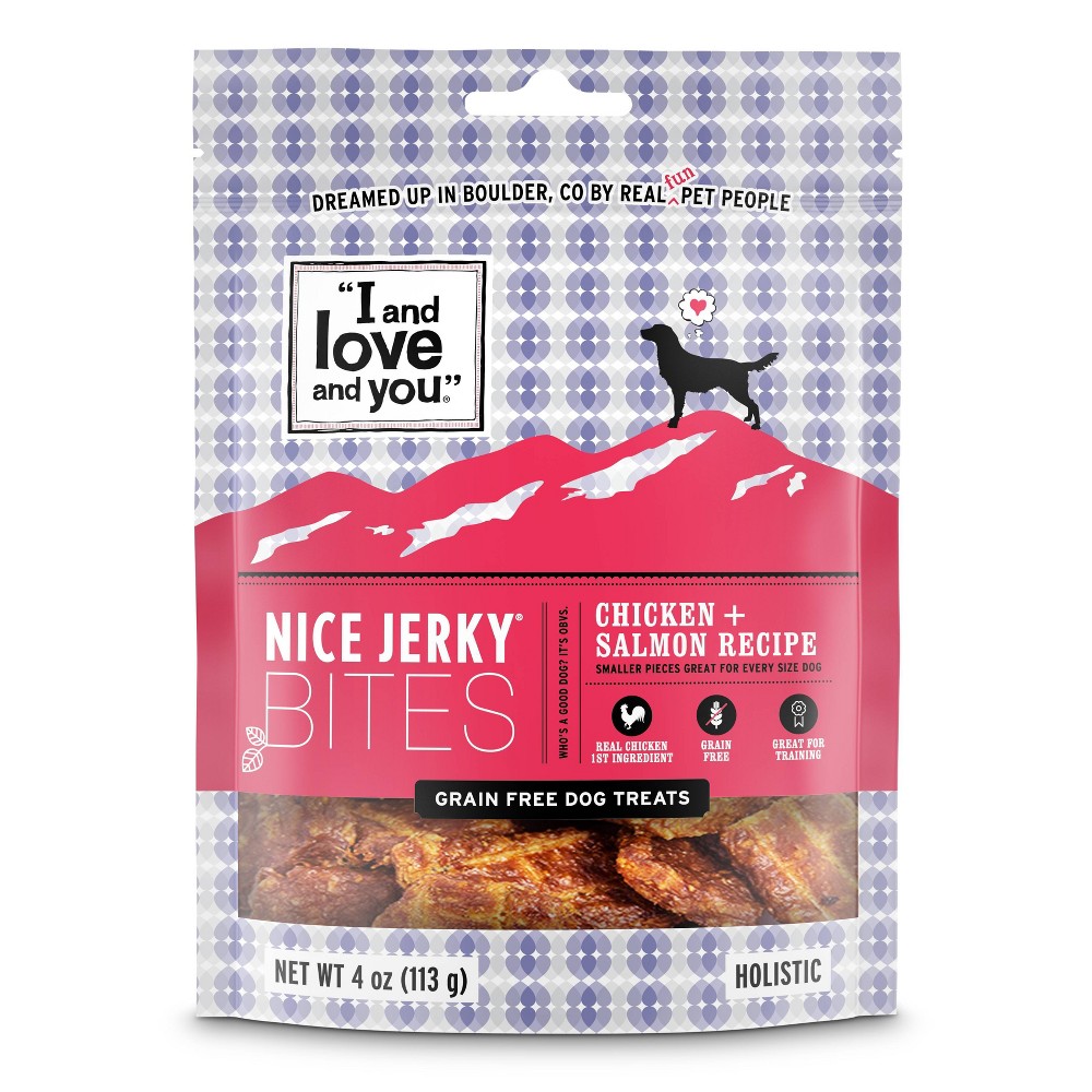 Photos - Dog Food I and Love and You Nice Jerky Chicken + Salmon Natural Dog Treats - 4oz 