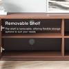 POVISON 59" Mid-Century Modern Wood Slatted TV Stand with LED lights, LED TV Stand, Walnut Color TV Console - 4 of 4