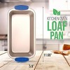 NutriChef Non-Stick Loaf Pan - Deluxe Nonstick Gold Coating Inside and Outside with Blue Silicone Handles - image 2 of 4