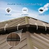 DOMETOUR 12' x 20' Hardtop Aluminum Gazebo with Galvanized Steel Roof, Curtains & Netting, Permanent Outdoor Pavilion, Brown - 2 of 4