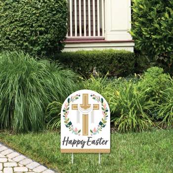 Big Dot of Happiness Religious Easter - Outdoor Lawn Sign - Christian Holiday Party Yard Sign - 1 Piece