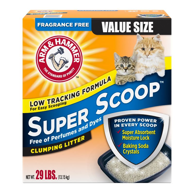 Arm &#38; Hammer Super Scoop Clumping Fragrance Free Cat Litter - 29lb, 1 of 7