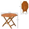 Resenkos Patio Dining Tables,Patio Tables,39" Acacia Wood Outdoor Dining Table, Octagon Patio Table with Umbrella Hole, Teak Brown - 3 of 4