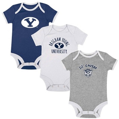 NCAA BYU Cougars Infant Boys&#39; Short Sleeve 3pk Bodysuit Set - 6-9M_3