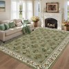 Machine Washable Area Rug Floral Printed Carpet Non Slip Stain Resistant Farmhouse Floor Cover Soft Low Pile Indoor Rugs for Bedroom Kitchen - 4 of 4