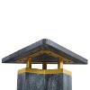 The Urban Port 20" Modern Triangular End Table Handcrafted with Gold Brass Trim and Sandblasted Black Finish Black/Brass - 3 of 4