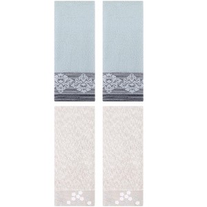 REGALWOVEN 4 Pcs Floral Pattern Soft Absorbent Decorative Hand Towel for Bathroom - 1 of 4
