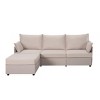 NicBex 93.7 Inch L-Shaped Sectional Sofa,3-Seat Couch with Movable Ottoman and 2 Pillows for Living Room,Bedroom - 2 of 4