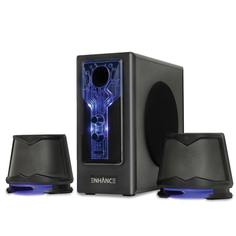ENHANCE SB 2.1 Powered Computer Speakers with Subwoofer, 1 of 5