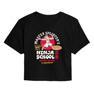 Women's - Teenage Mutant Ninja Turtles - Master Splinters School Cropped Graphic T-Shirt - 1 of 4