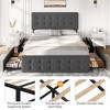 Bed Frame with 4 Storage Drawers, Linen Upholstered Platform Bed Frame with Wooden Slats Support, Button Tufted Design - 3 of 4