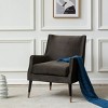 Sicily Velvet Arm Chair - KNT7060A - Shale/Antique Brass - Safavieh Couture - 2 of 4