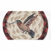 Earth Rugs Wildlife Hummingbird Printed Coaster – 5"x5" Round Jute, Hand-Stenciled Rustic Nature Table Mat - 3 of 3