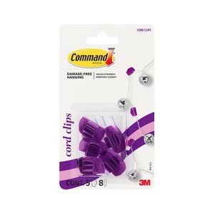 Command 5pk Damage-Free Transparent Cord Clips - 1 of 4