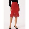 Allegra K Women's Elegant Vintage Fishtail Lace Stretch Office Bodycon Pencil Skirt - 3 of 4