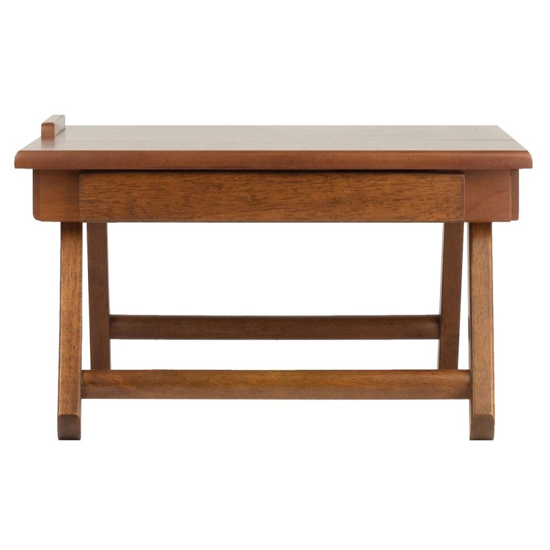 Alden Lap Desk, Flip Top with Drawer, Foldable Legs Teak Brown - Winsome, 4 of 10