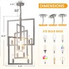 Modern Pendant Light Fixtures,Vintage 8-Light Farmhouse Chandeliers,Rectangle Hanging Island Light High Ceilings for Staircase, Hallway,Foyer - 4 of 4