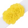 INSPIRE CHIC Women's Large Chiffon Rose Double-Flower Elastic Stretch Wide Corset Waist Belt 1 Pc - 2 of 4