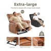 Oversized Wide Recliner Chair - Heat and Massage, PU Leather Large Manual Recliner for Adults, Comfort Lazy Chair with 1.5X Sponge Filling,Brown - 4 of 4