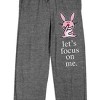 It's Happy Bunny "Let's Focus On Me" Men's Heather Gray Sleep Pajama Pants - 2 of 3