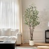 Artificial Eucalyptus Tree Indoor, Fake Plant with White Planter, 50 Lights - 2 of 4