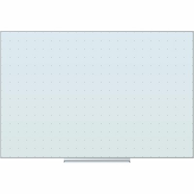 U Brands Floating Glass Ghost Grid Dry Erase Board 35x23 White Frosted Frameless 2798U00-01