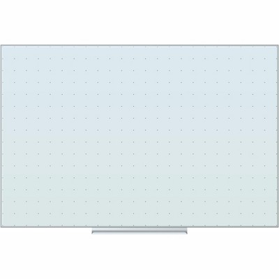 U Brands Floating Glass Ghost Grid Dry Erase Board 35x23 White Frosted Frameless 2798U00-01