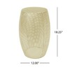 Modern Gold Drum-Style Outdoor End Table, Accent Table for Patio or Indoor Use, Round Hollow Patio Side Table -Christopher Knight Home - 3 of 4